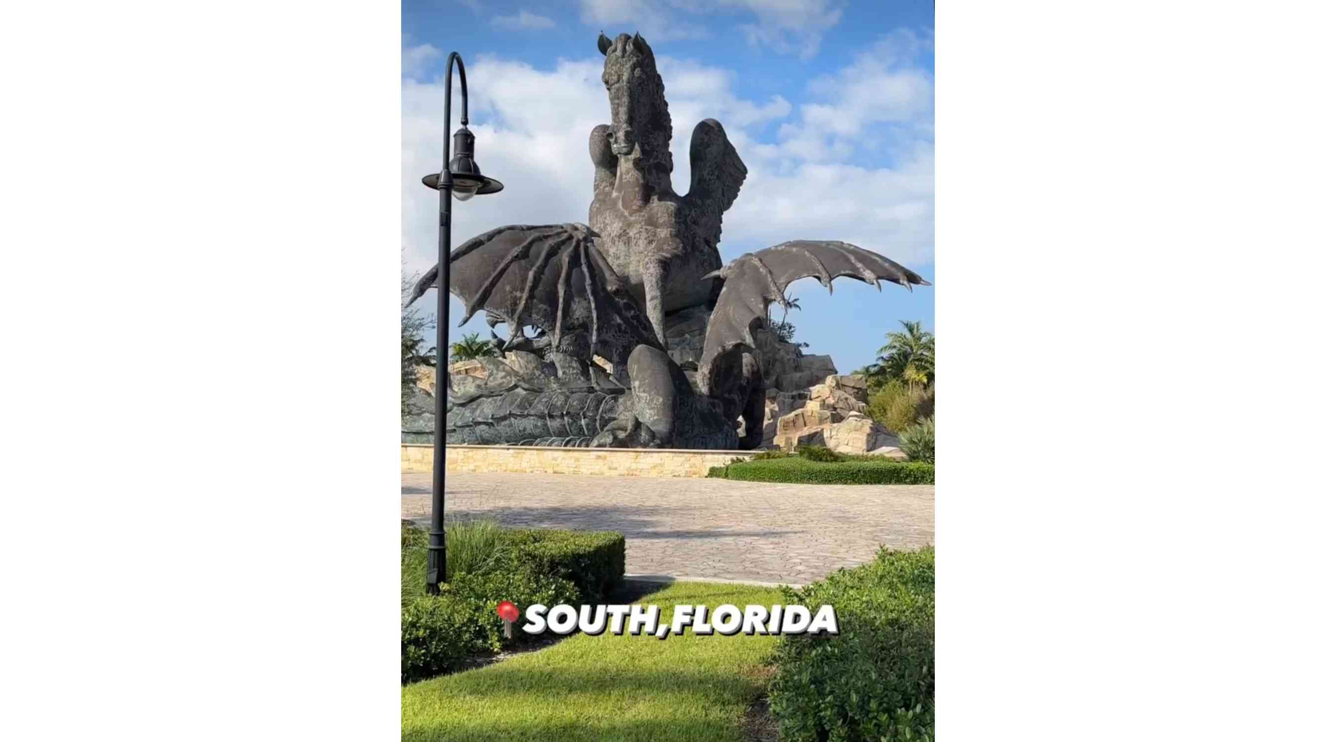 Pegasus and Dragon Statue at Gulfstream Park