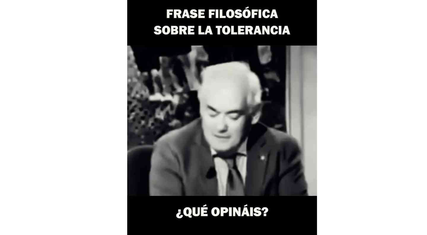 Frase filosófica sobre la tolerancia.