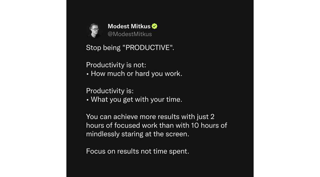 Stop being "productive"...