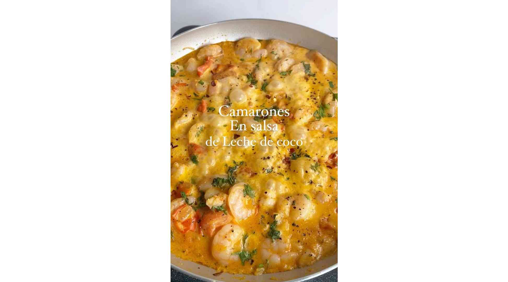 Shrimp in creamy coconut milk sauce