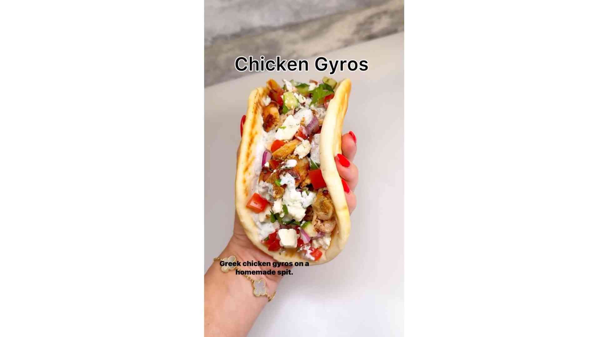 Greek Chicken Gyros on a Homemade Spit 