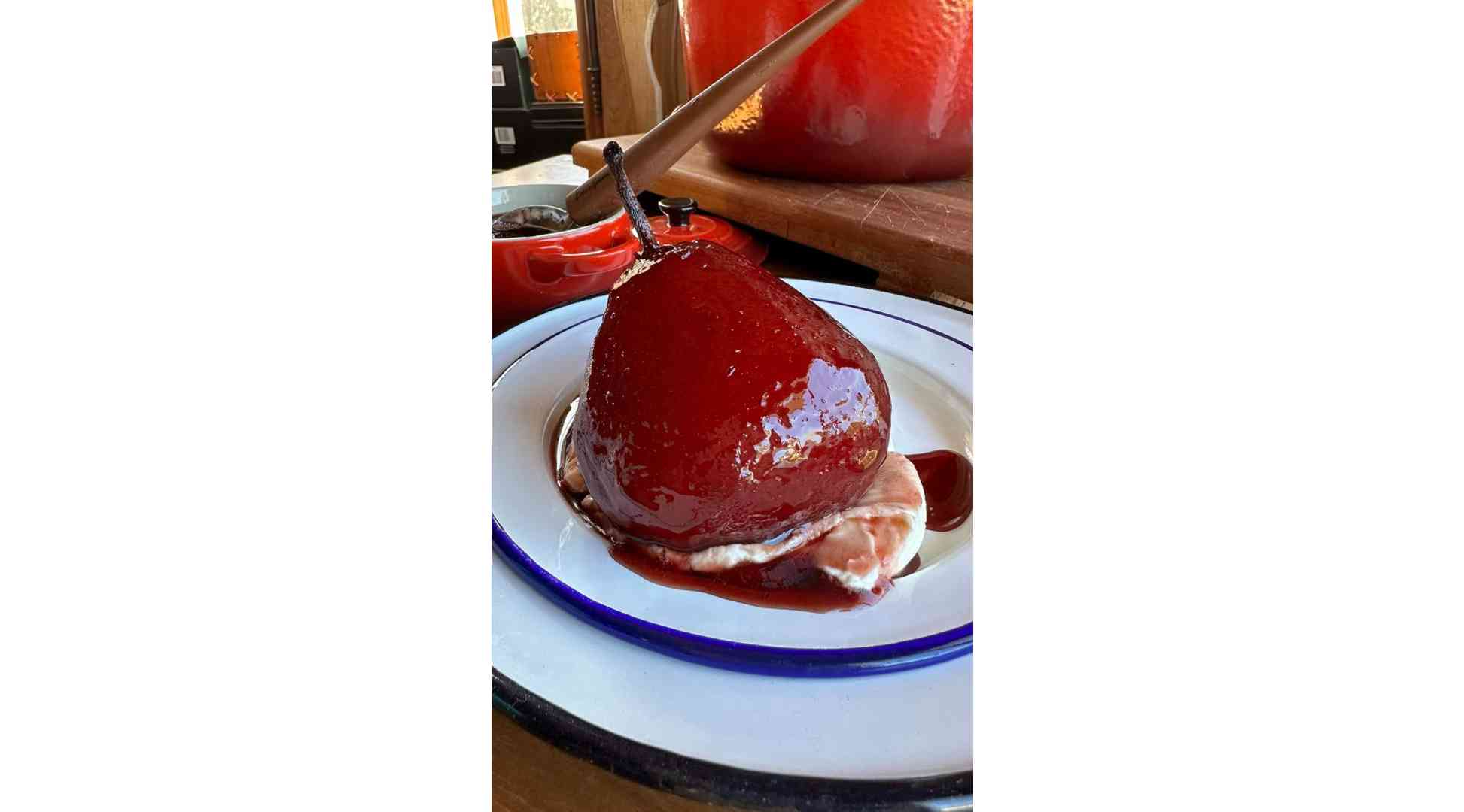 Pears with Malbec