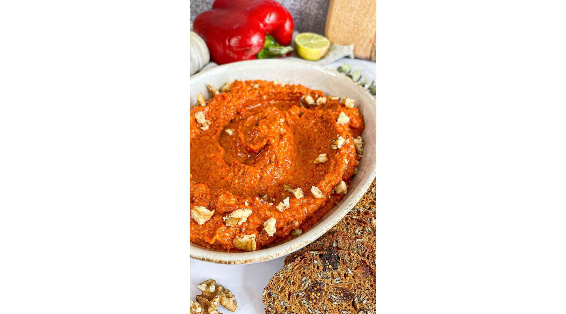 Red paprika cream or better known as muhammara