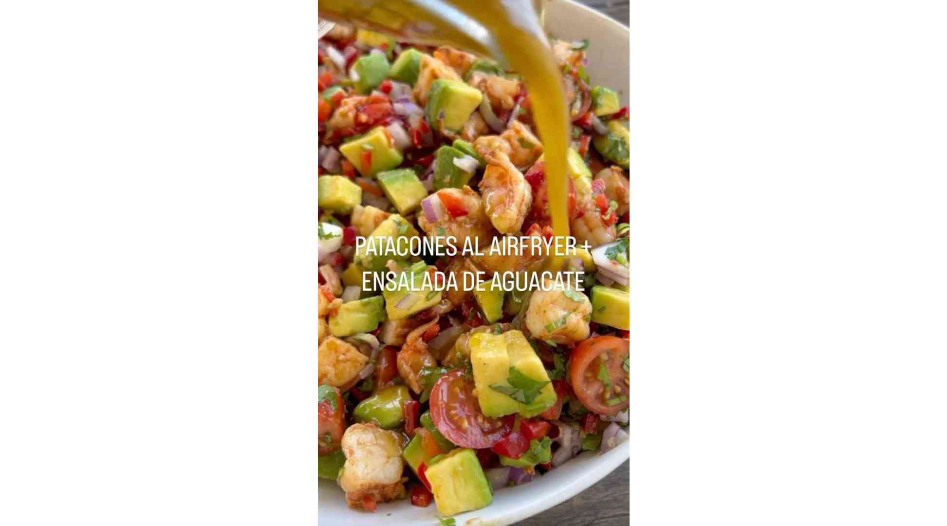 Avocado Salad with Shrimp + Airfryer Patacones