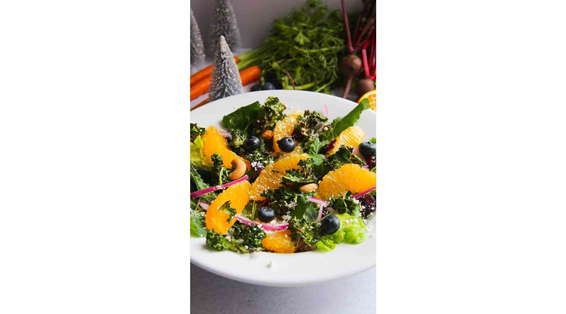 Green and orange leaf salad