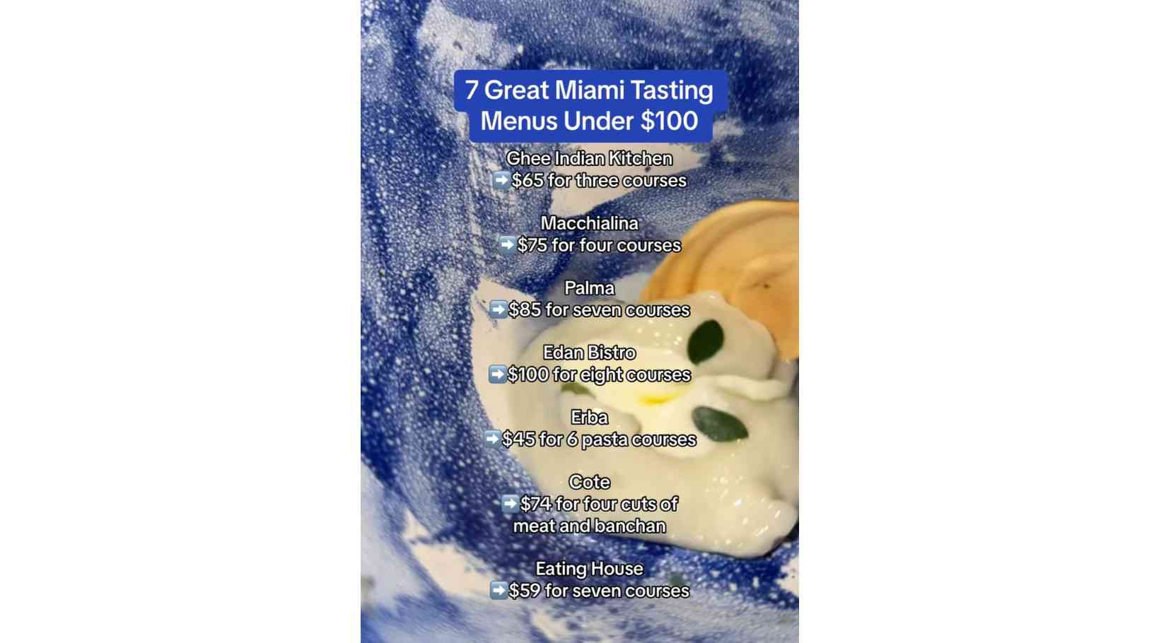 7 Great Miami Tasting Menus