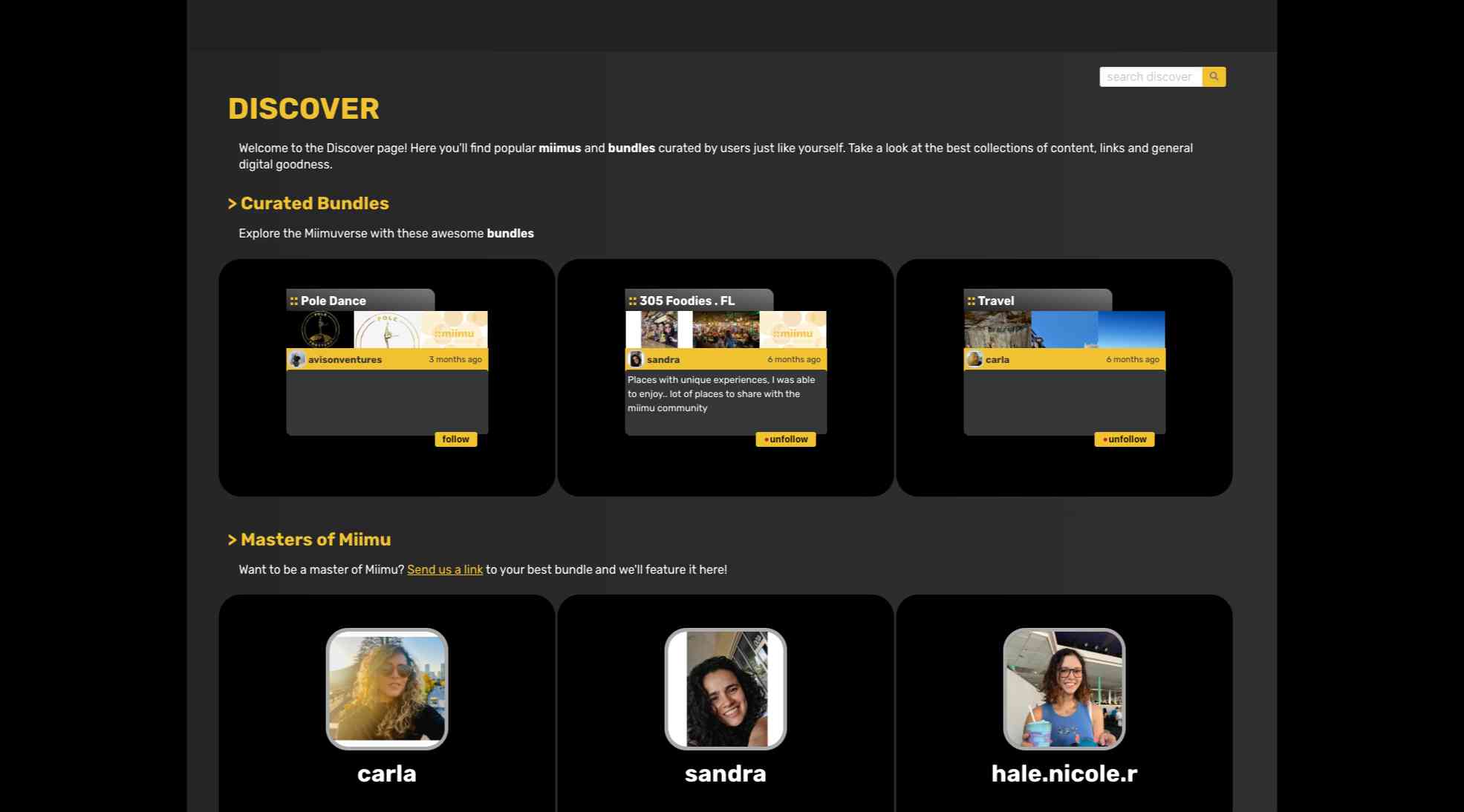 Discover Page
