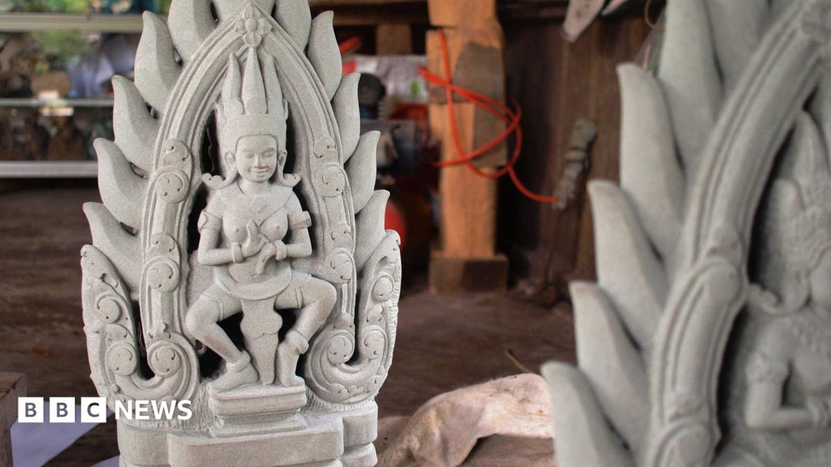 Restoring ancient monuments at Cambodia's Angkor Wat