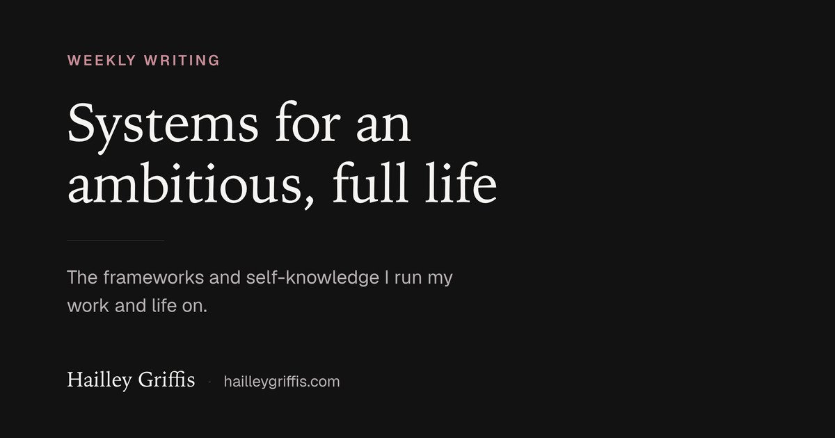 Using a Weekly Planning Routine to Optimize For Calm and Productivity - Hailley Griffis @hailleymari