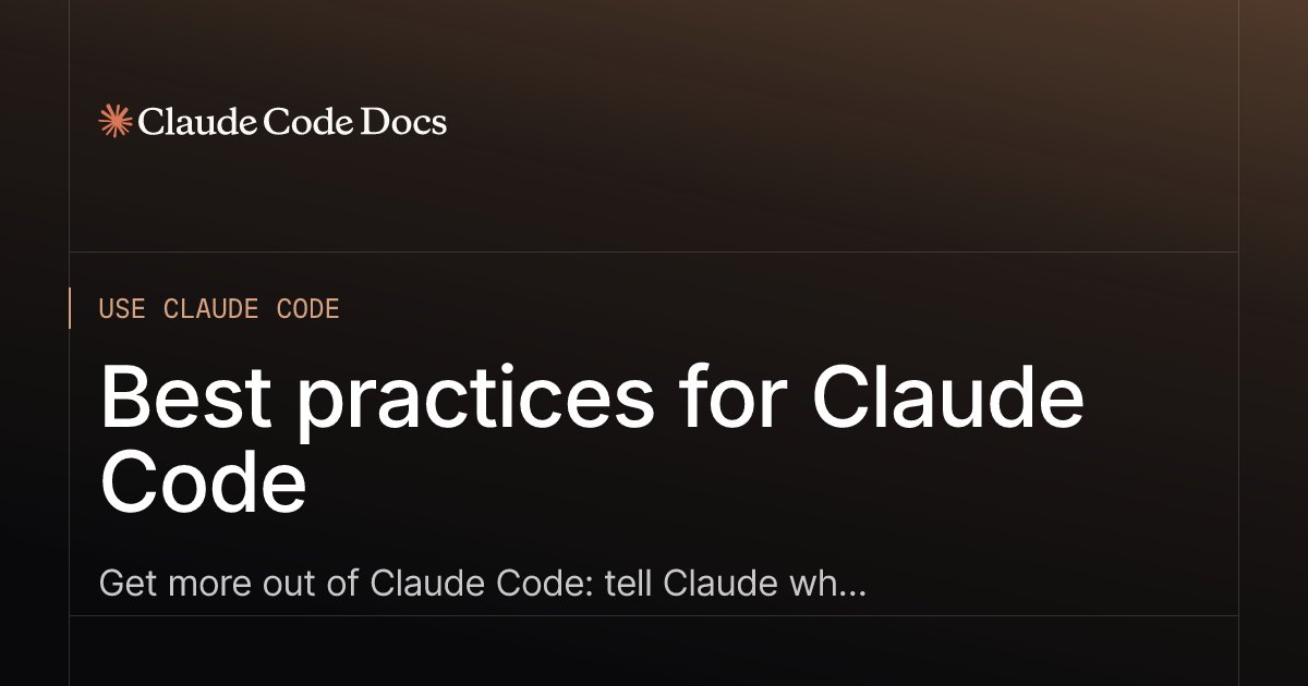 Best Practices for Claude Code