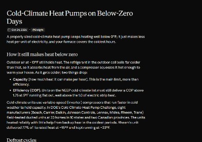 How cold-climate heat pumps handle below-zero days