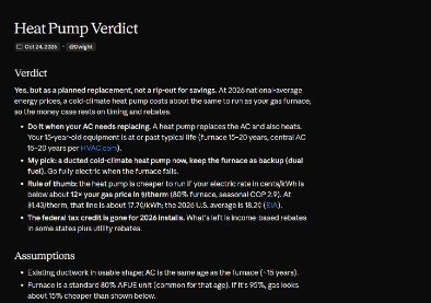 Heat pump verdict, with sources