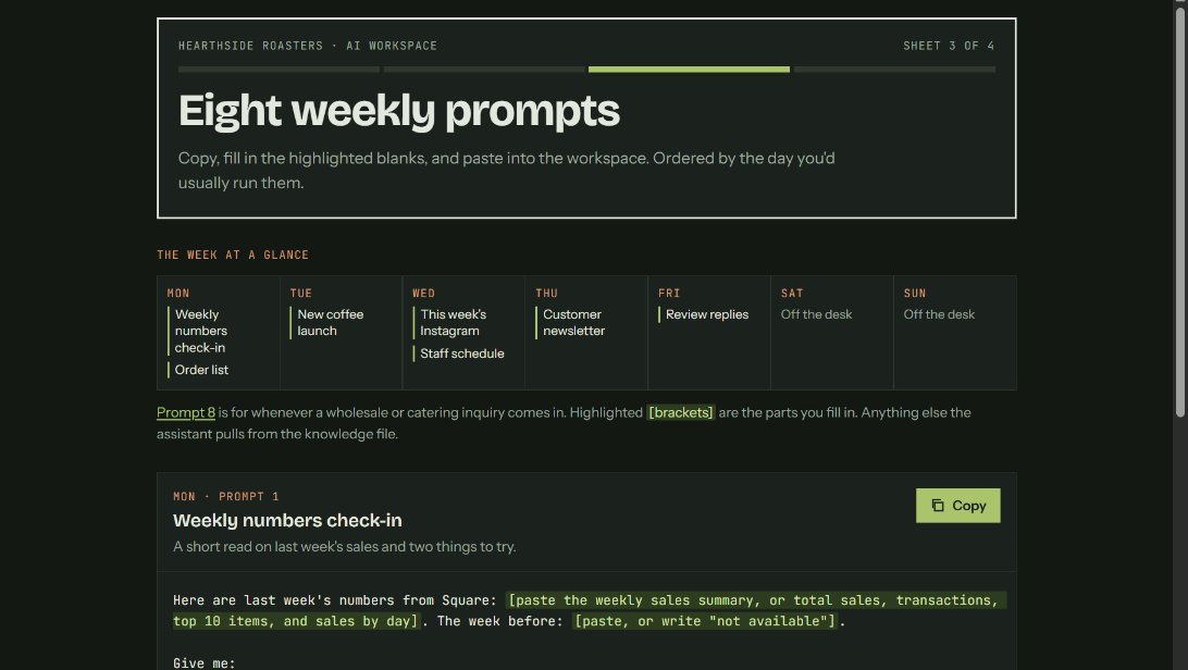 Eight weekly prompts