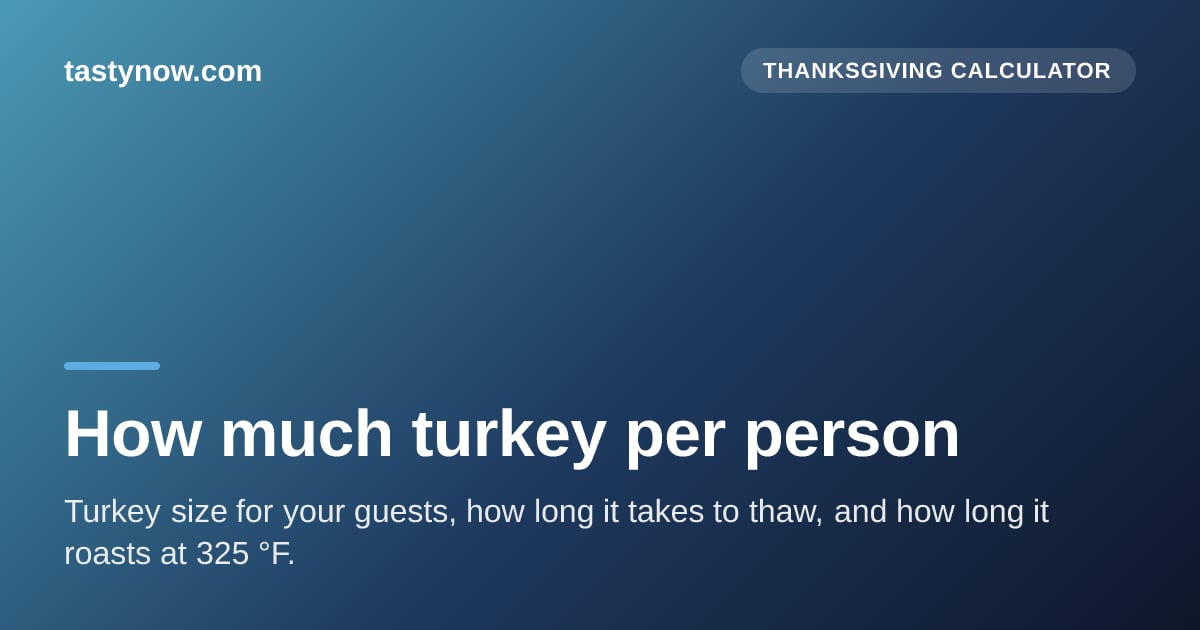 How Much Turkey per Person: Size, Thaw and Roast Time Calculator